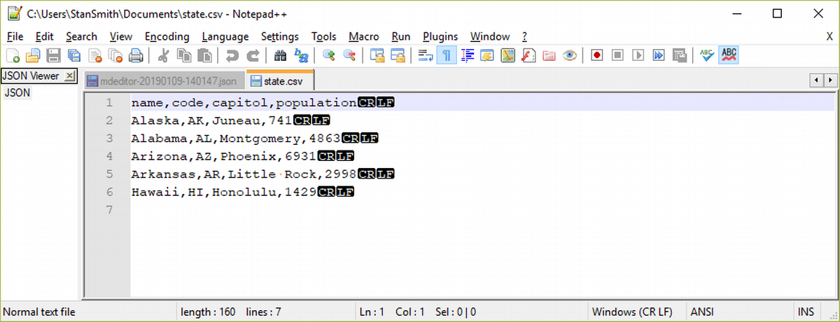 Example CSV File